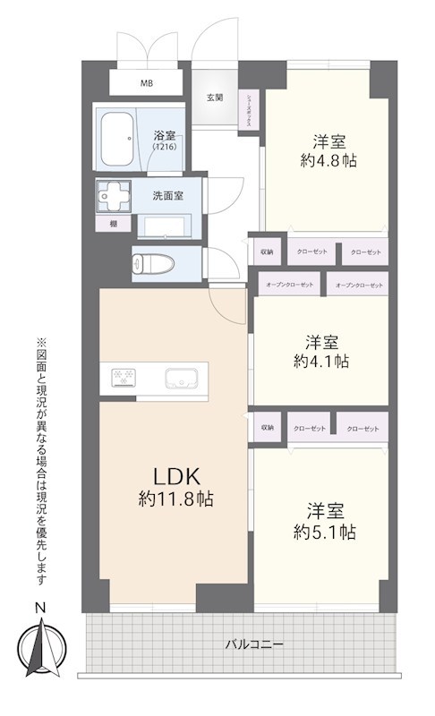 パシフィック両国　最上階11階南向き 間取り図