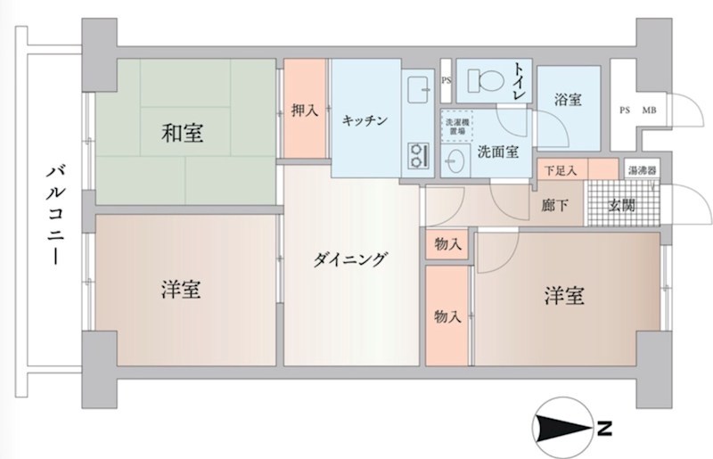 ライオンズステーションプラザ両国　10階南向き 間取り図