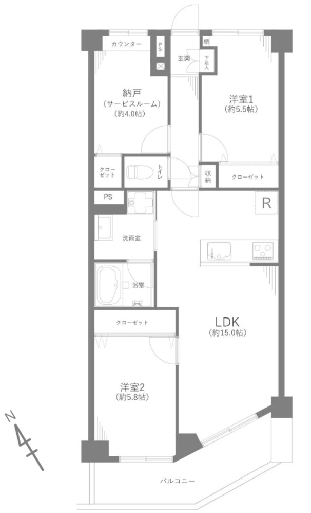 シャルム南砂町 間取り図