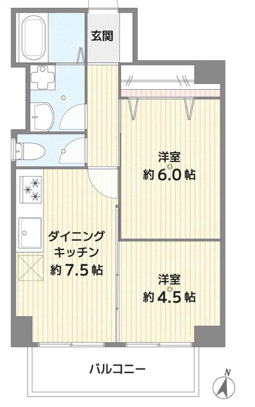 ストーク両国秀山　3階南向き 間取り図