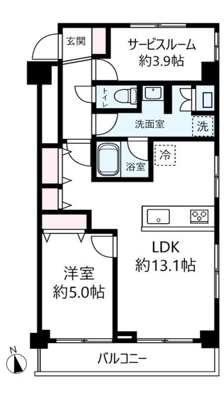フジハイツ　最上階南東角住戸 間取り図