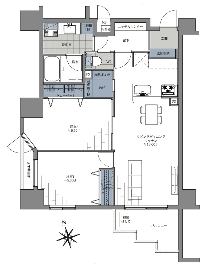 アルカサル亀戸　9階南西角住戸 間取り図