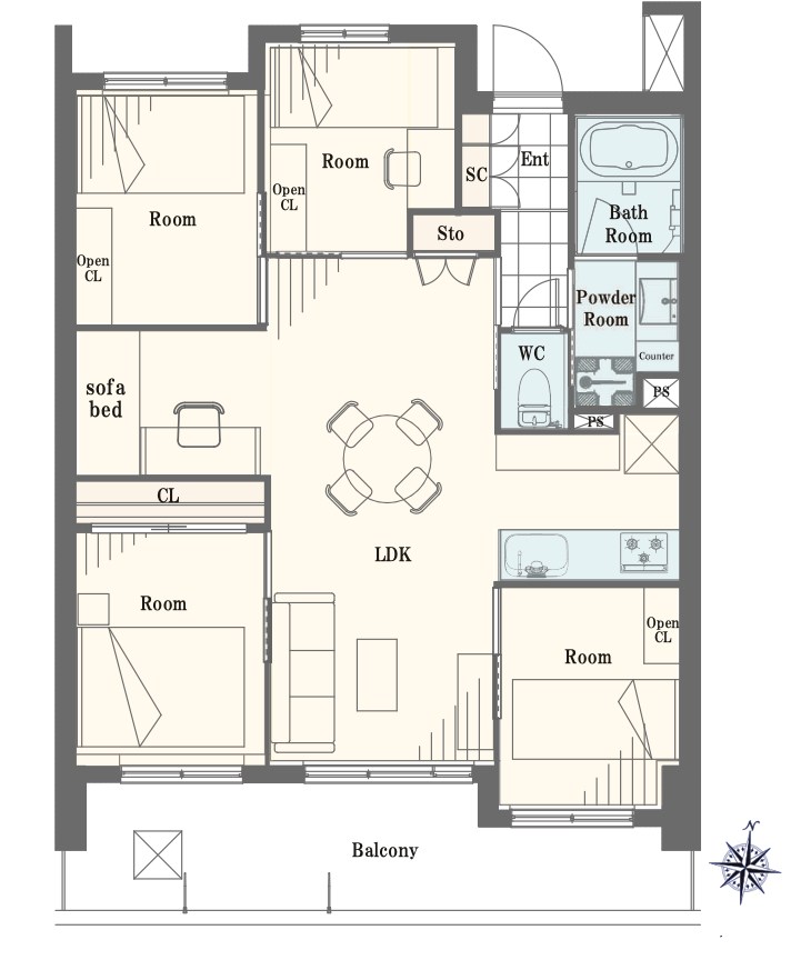 ナイスアーバン大島 間取り図