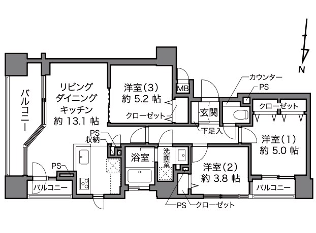 東京錦糸町シティタワー 間取り図
