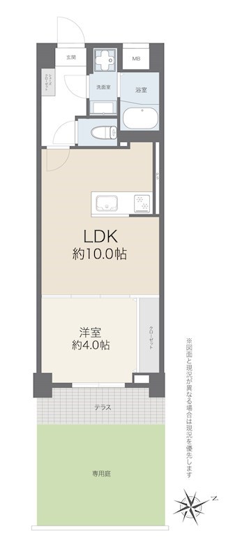 日本橋グリーンハイツ　1階専用庭付き 間取り図