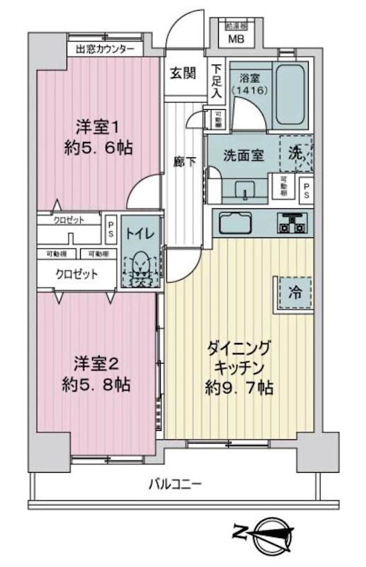 ライオンズマンション新大橋 間取り図