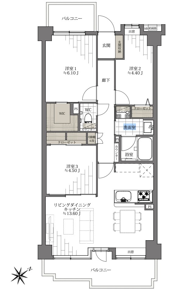 朝日クレス･パリオ門前仲町東館 間取り図