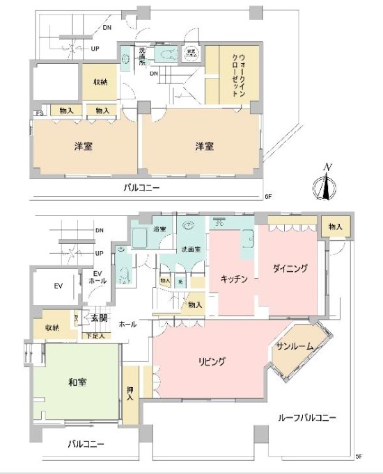 サンローズ　最上階メゾネット 間取り図
