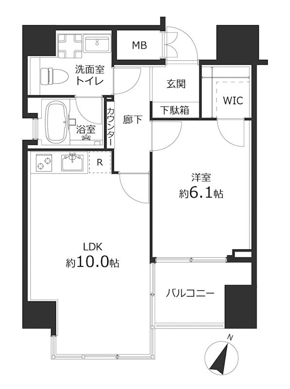 メインステージ東日本橋Ⅱ　最上階南西角住戸 間取図・土地図