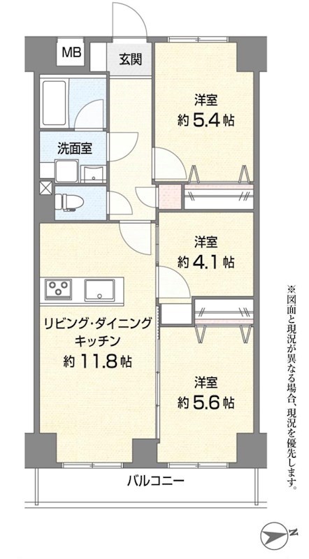エンゼルハイム東大島第二　最上階リバービュー 間取図・土地図