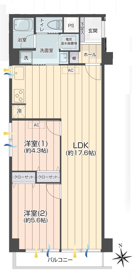 ライオンズマンション両国第3　最上階南西角住戸 間取図・土地図