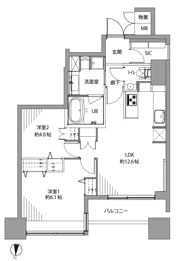 ブリリアタワー東京　20階北向き 間取図・土地図