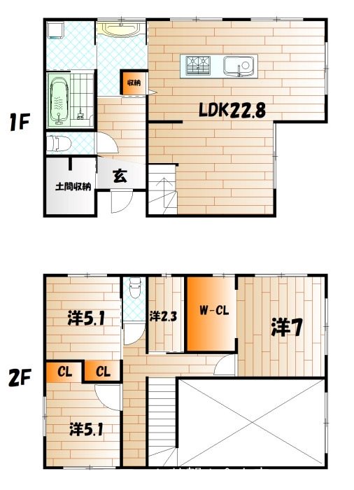 上藤松戸建て 間取図・土地図