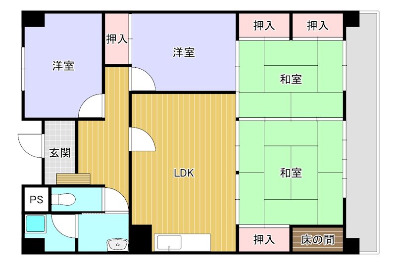 サンシティ金田Ａ棟 間取図・土地図