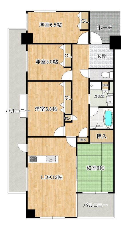 福岡県北九州市八幡東区大蔵１丁目 間取図・土地図