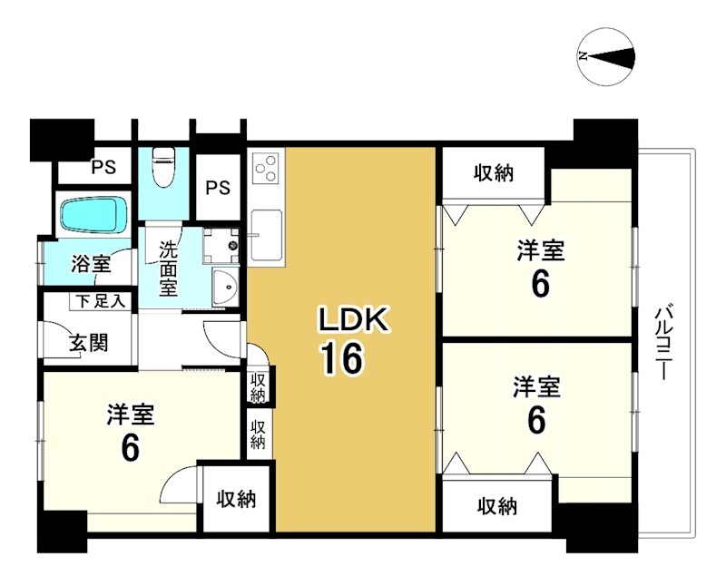北摂マンション 間取図・土地図