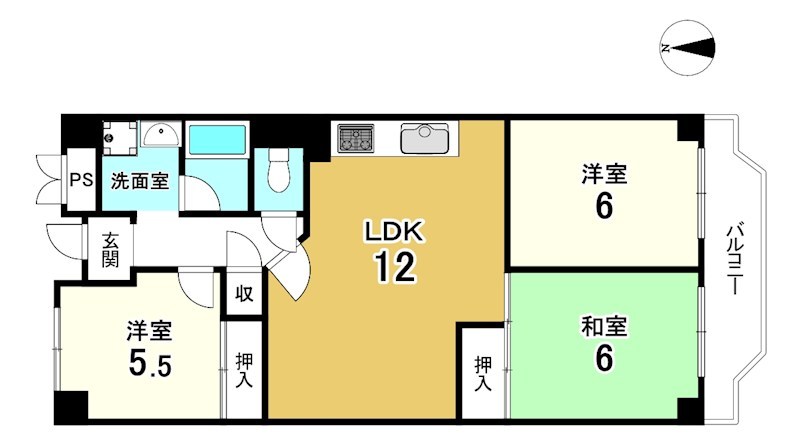 日興千里台スカイタウン B棟 間取図・土地図