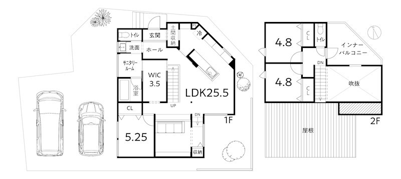 【6/19値下げ】高松市木太町　新築戸建 間取図・土地図