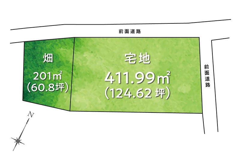 香美市香北町永野　売土地 間取図・土地図