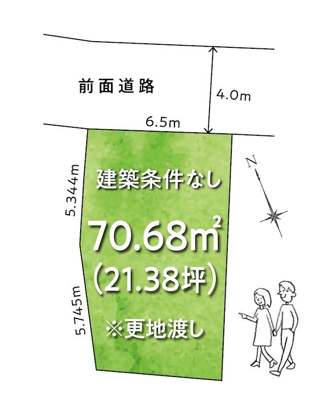 【9/1新着】高知市朝倉丙　売土地 間取図・土地図