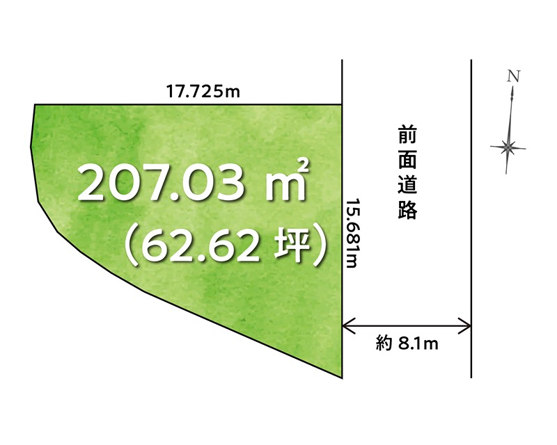 【7/3写真追加】高知市加賀野井1丁目　売土地 間取図・土地図