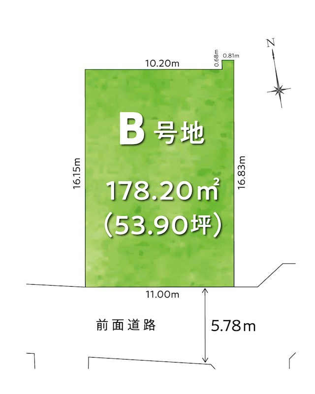【3/2区画図追加】F-TOWN太田下町　B号地 間取図・土地図