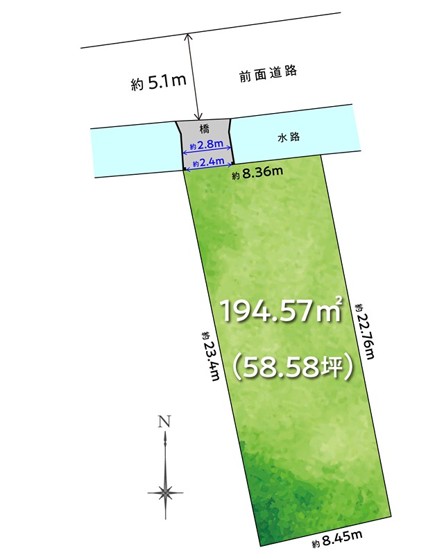 【9/26商談中】高知市桜馬場　売土地 間取図・土地図