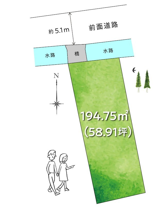 【12/23新着】高知市桜馬場　売土地 区画図