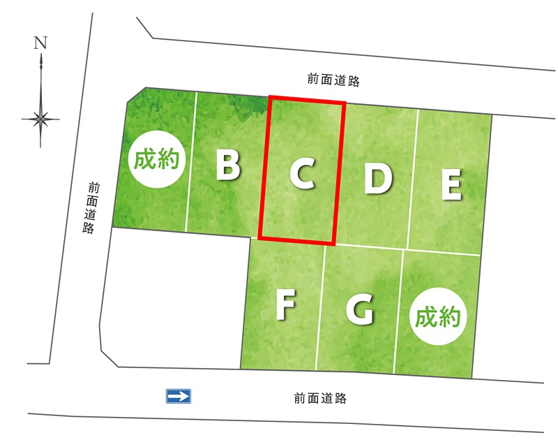 【3/18写真追加】F-TOWN弥右衛門　C号地 造成完了予想図