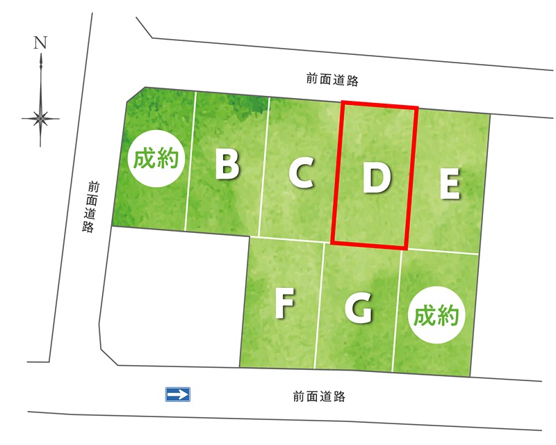 【4/3建物プラン追加】F-TOWN弥右衛門　D号地 造成完了予想図