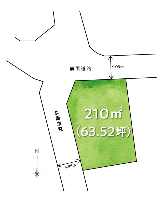 【6/24新着】高知市加賀野井二丁目　売土地 間取図・土地図