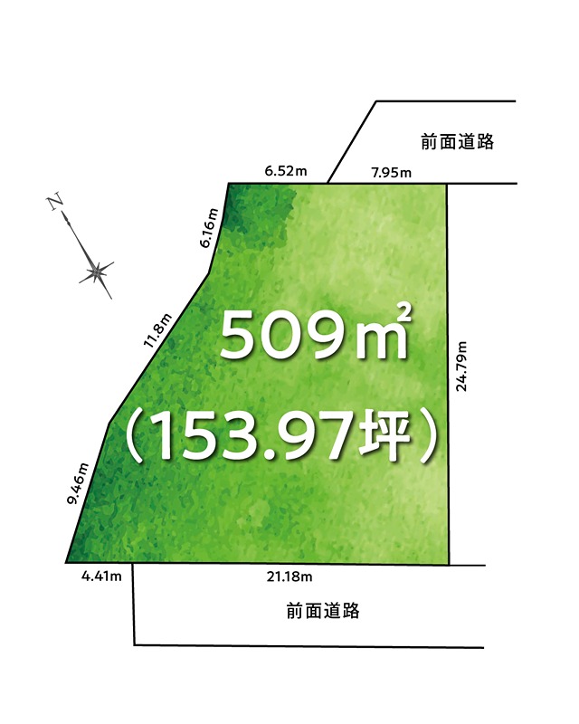 【6/30新着】香南市夜須町手結山　売土地 間取図・土地図