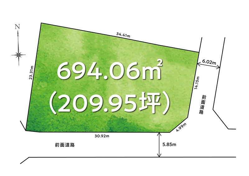 【9/16新着】高知市長浜　売土地 間取図・土地図