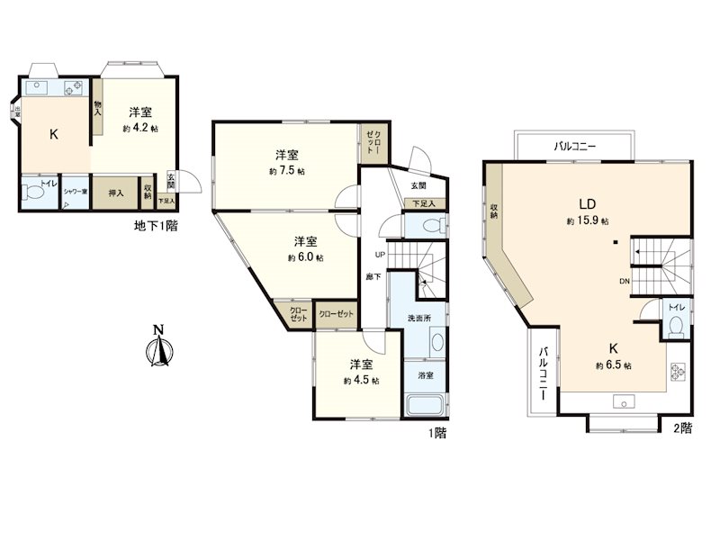 岩戸4丁目　戸建 間取り図