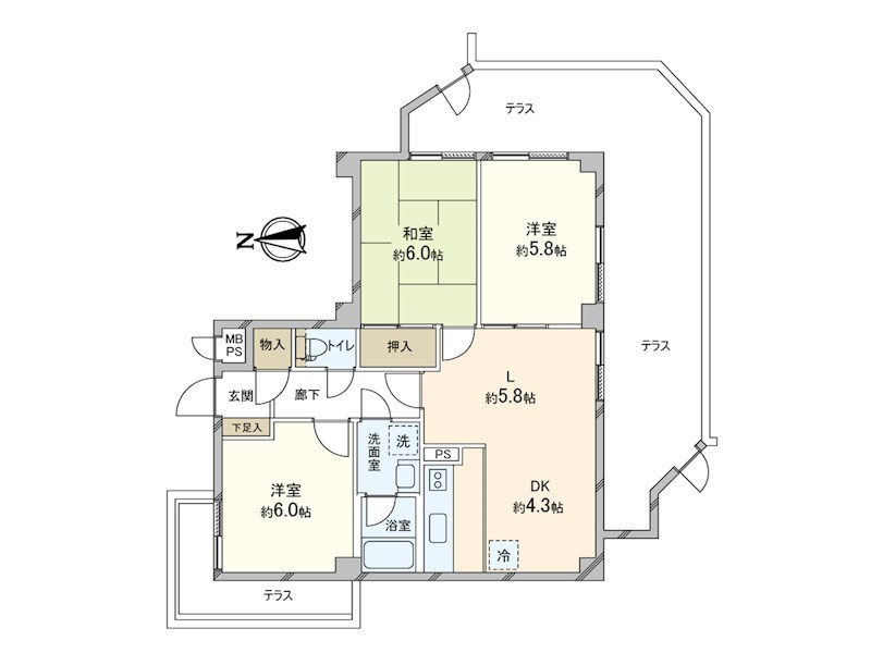 ソフトタウン三ツ沢 間取り図