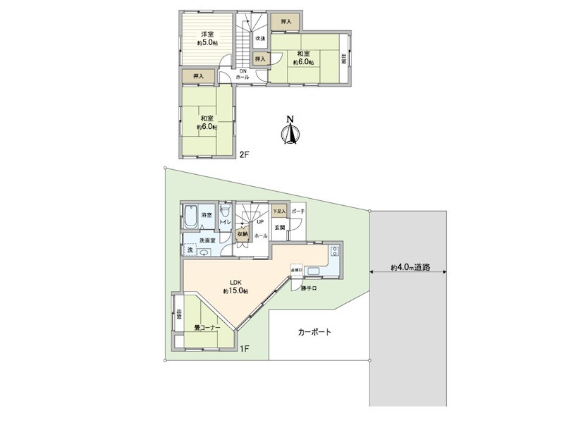 藤沢市城南4丁目　一戸建 間取り図