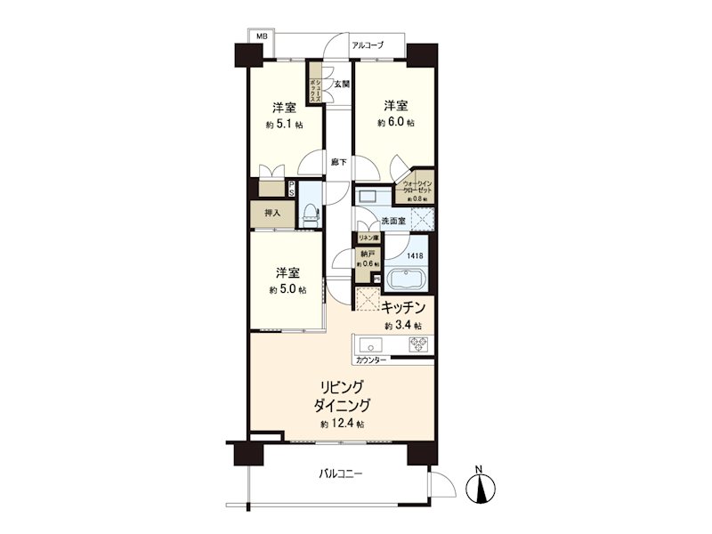 ザ・パークハウス追浜 サンシャインフォート 間取り図