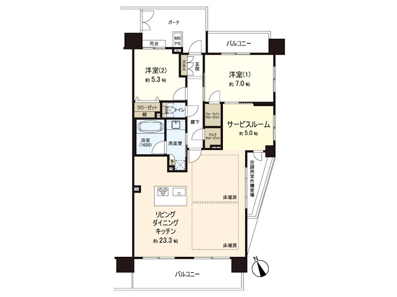 クリオ衣笠フィルソーレ 間取り図