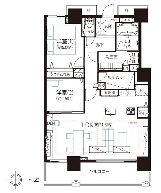ベイクレストタワー 間取図・土地図