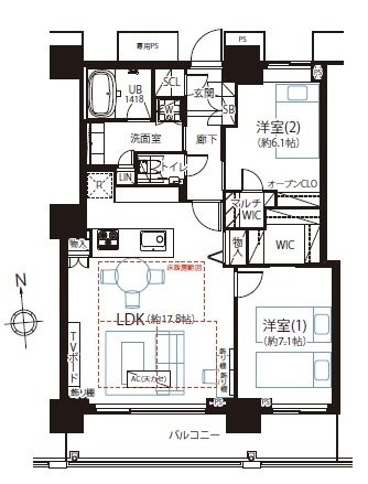 ベイクレストタワー 間取図・土地図