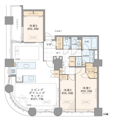 センチュリーパークタワー 間取図・土地図