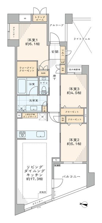 クレッセント東中野レジデンス 間取図・土地図