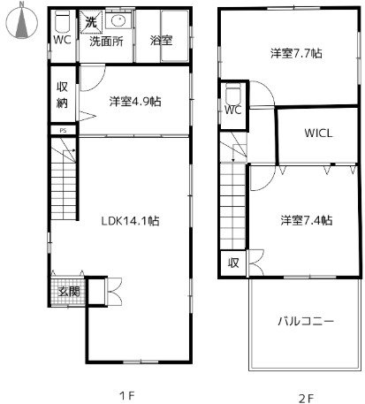 愛知県北名古屋市西之保犬井 間取図・土地図