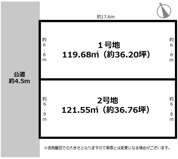 鹿田天田　１号地 間取図・土地図