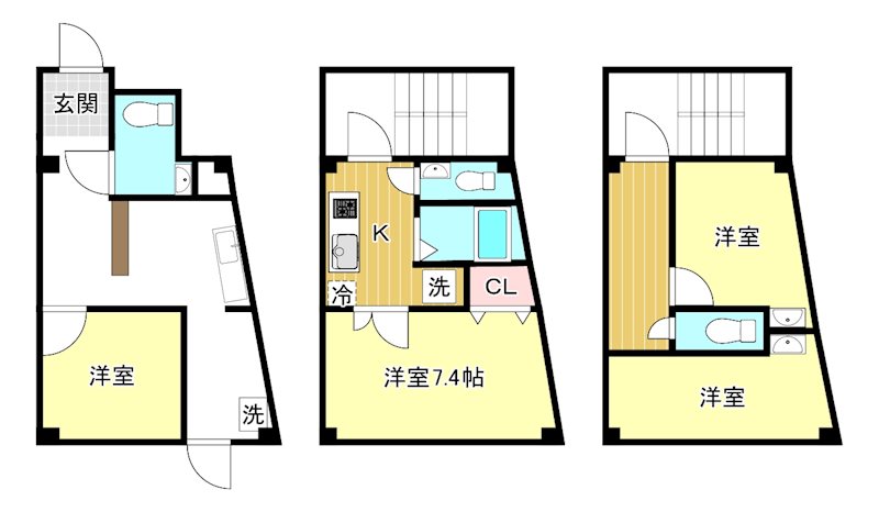 愛知県蒲郡市三谷町川原 間取図・土地図