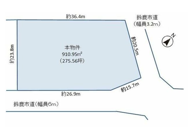 【会員限定】鈴鹿市平野町　土地 間取図・土地図