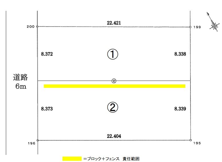 【会員限定】鈴鹿市野町西2丁目２号地　土地 間取図・土地図