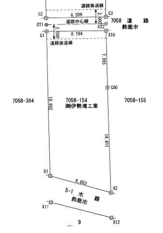 【会員限定】鈴鹿市住吉1丁目約52坪　土地 間取図・土地図
