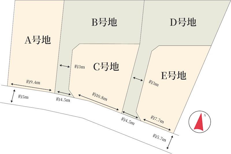 ラバンテ竹野Ⅳ　D号地/全５区画 区画図