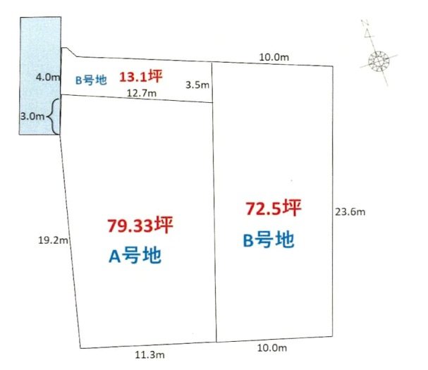 【会員限定】鈴鹿市住吉3丁目B号地　土地 間取図・土地図